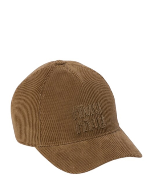 Вельветовая бейсболка с аппликацией логотипа