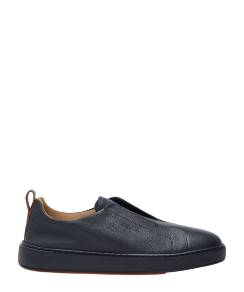 Leather slip-on shoes
