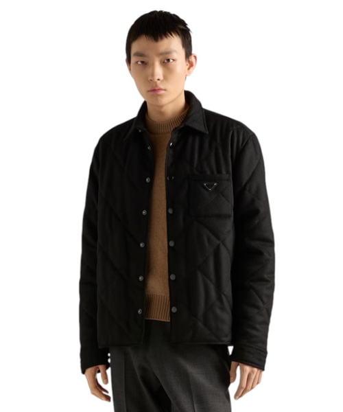 Padded cashmere shirt