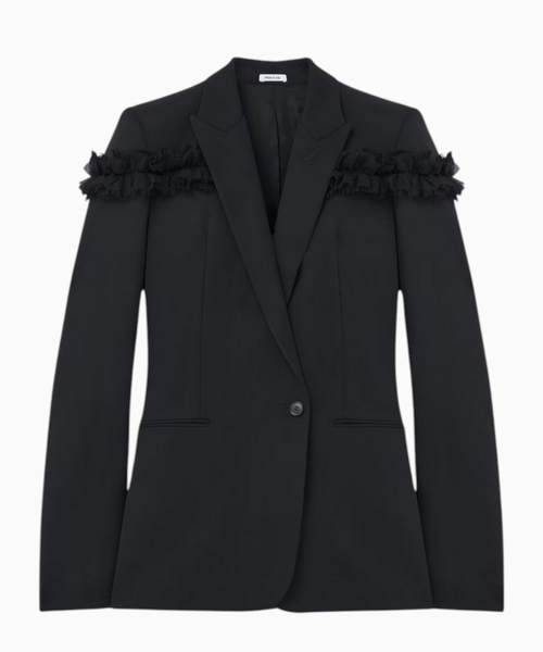 Ruffle wool jacket