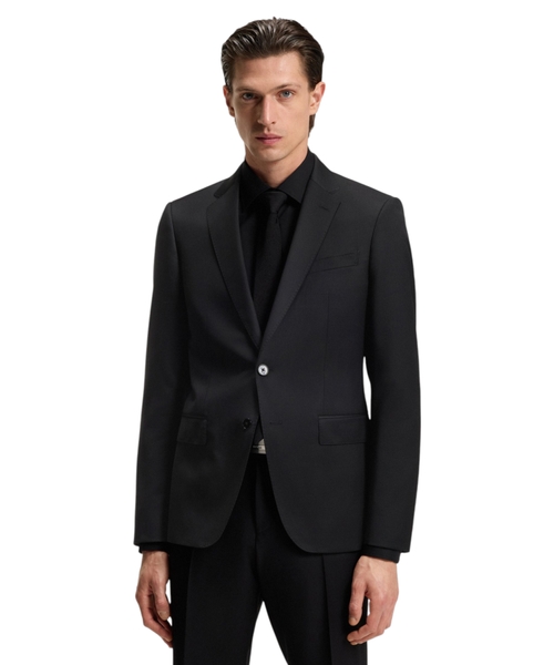 Slim-fit suit jacket in virgin-wool serge
