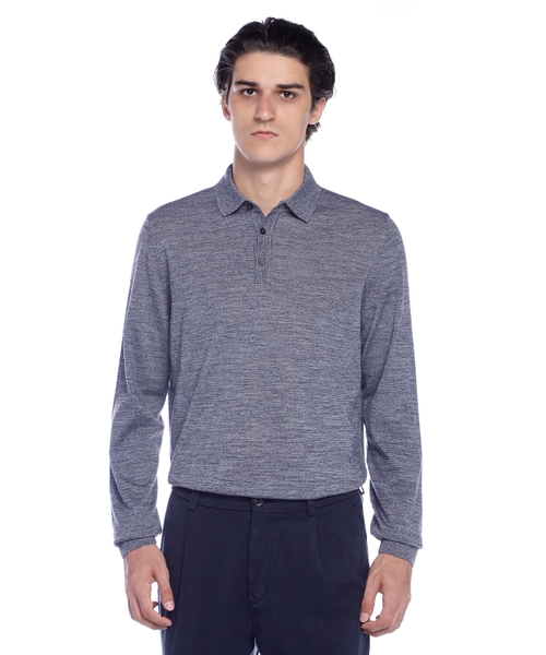 Вязаное поло с длинными рукавами из итальянской шерсти