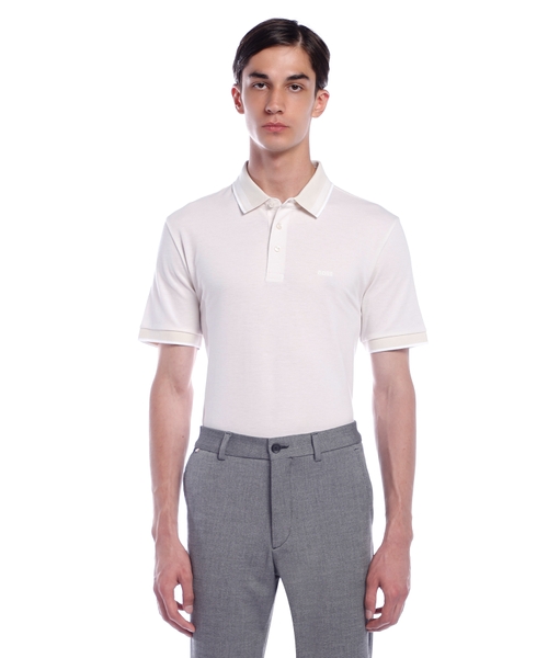 Oxford-cotton-piqué polo with logo detail