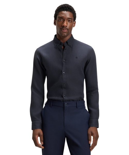 Slim-fit shirt in linen