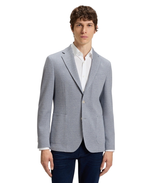 Приталенный пиджак из хлопкa с узором Houndstooth