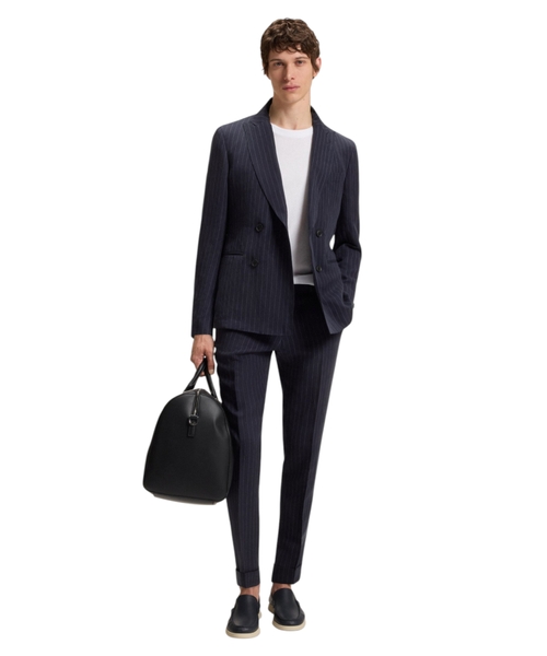 Şaquli zolaqlı dar biçimli kostyum