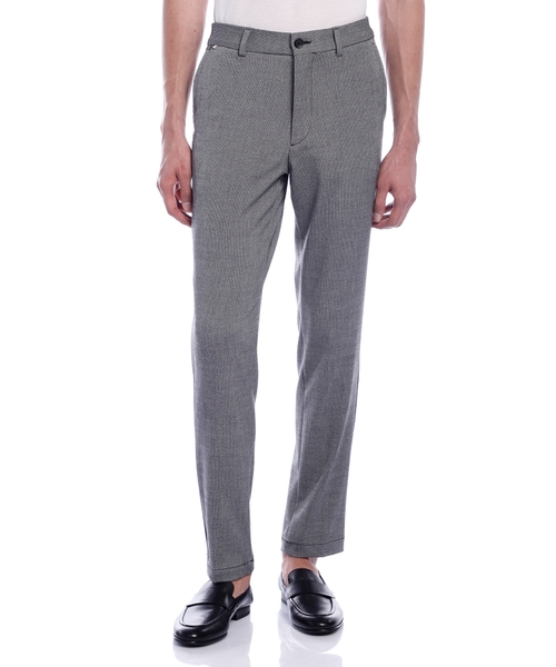 Slim-fit trousers in melange stretch fabric