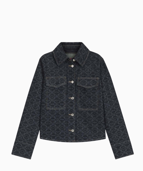 Denim jacket with monogram print