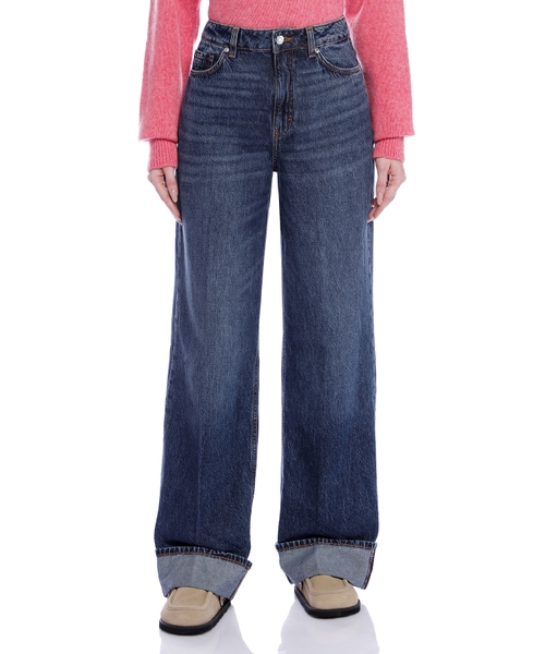 Düz biçimli denim şalvar