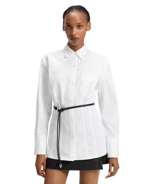 Kəmərli dar biçimli uzun köynək