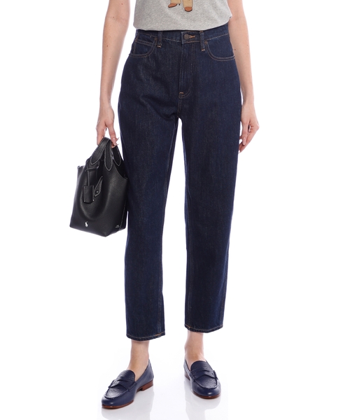 Джинсовые брюки с завышенной талией