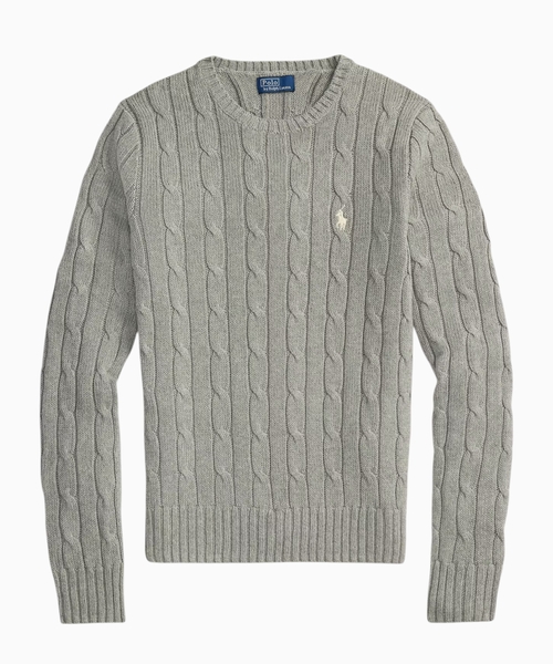 Cable-knit cotton jumper