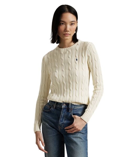 Cable knit cotton jumper