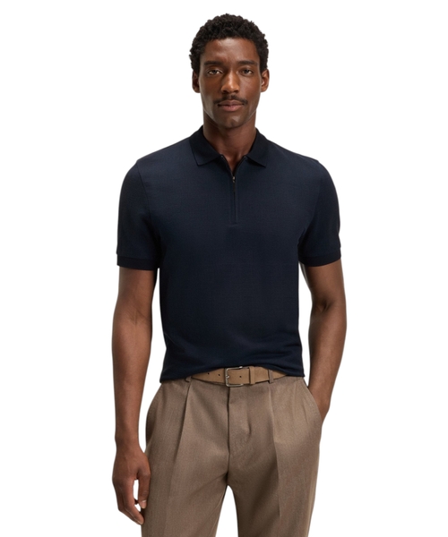 Cotton zip polo
