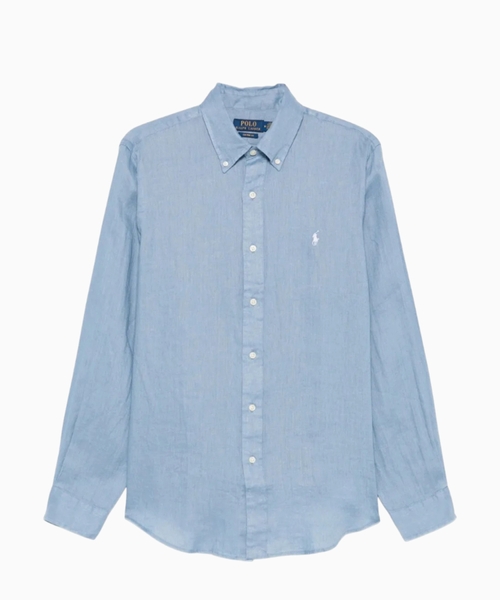 Polo Pony-embroidered linen shirt