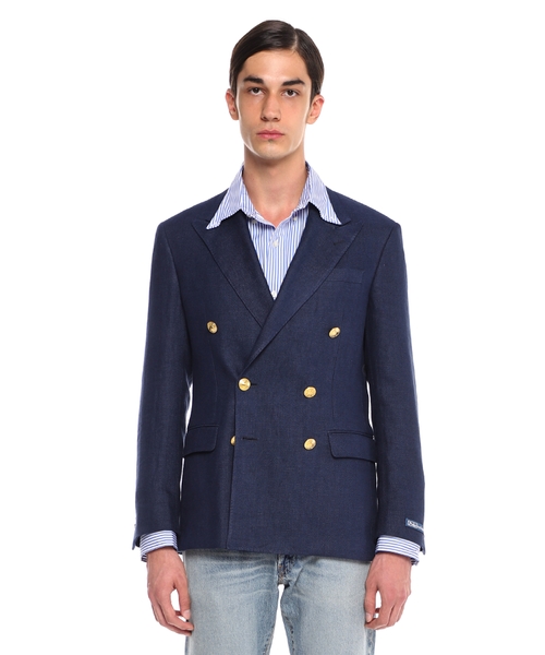 Шерстяной двубортный пиджак
