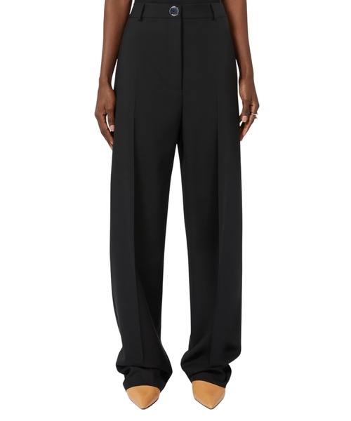 Straight wool trousers