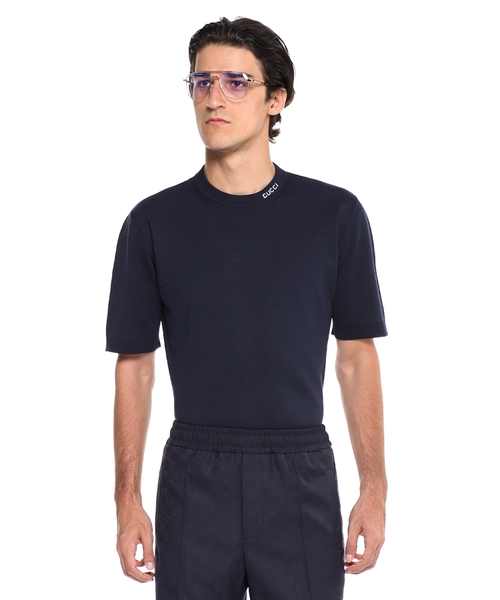 Шелково-хлопковая футболка с узором