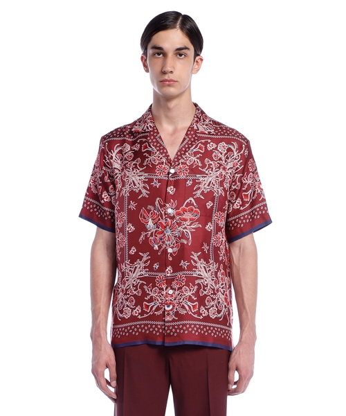 Printli ipək tvil köynək