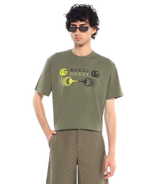 Printli pambıq cersi T-shirt