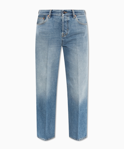 Düz biçimli denim şalvar
