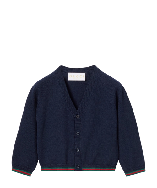 Wool cardigan with Web