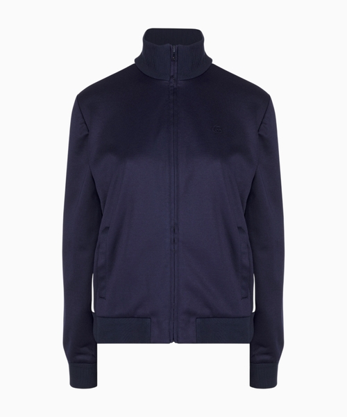 Technical jersey zip jacket with embroidery