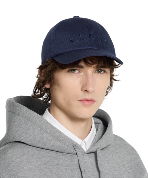 Gucci Cotton Baseball Hat With Embroidery! Gucci Cotton Embroidered Baseball Hat S Blue Red White  main image 4