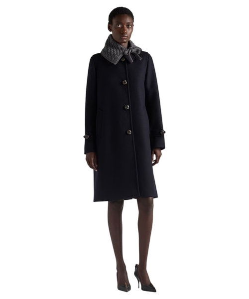 Single-breasted double loden coat