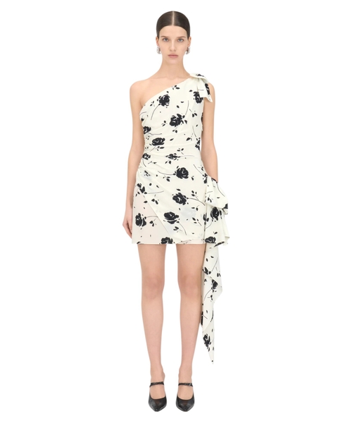 Мини-платье с принтом роз