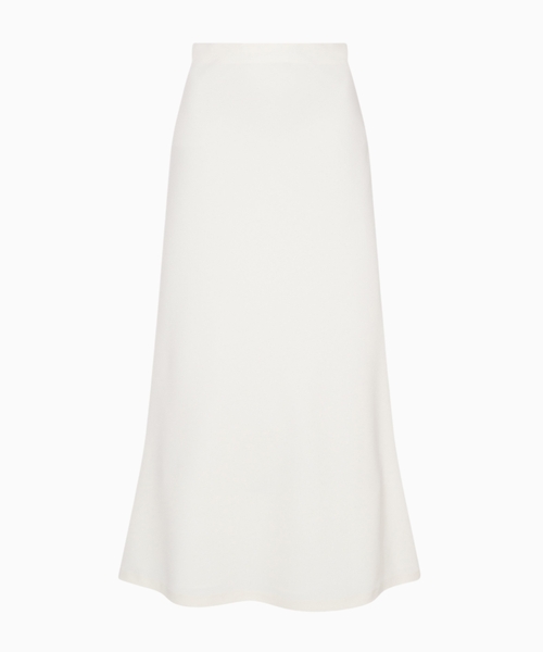 Wool crepe long skirt