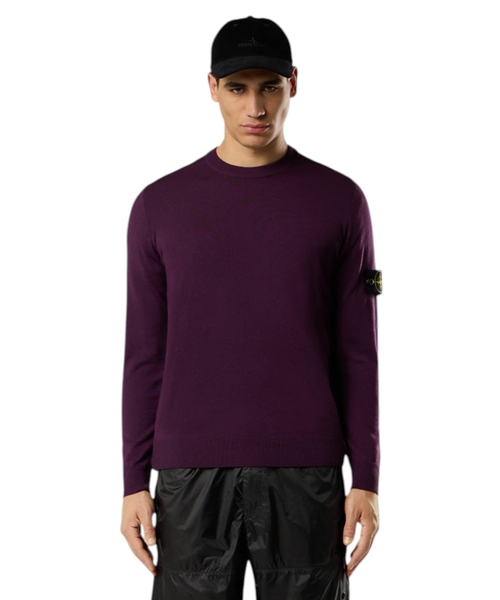 Wool jumper with logo patch