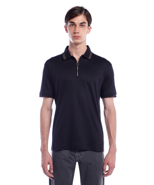 Поло с воротником на молнии