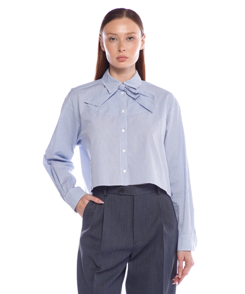 Рубашка с воротником-бантом