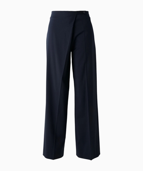 Asymmetric straight-leg trousers
