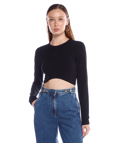 Cropped embroidered T-Shirt