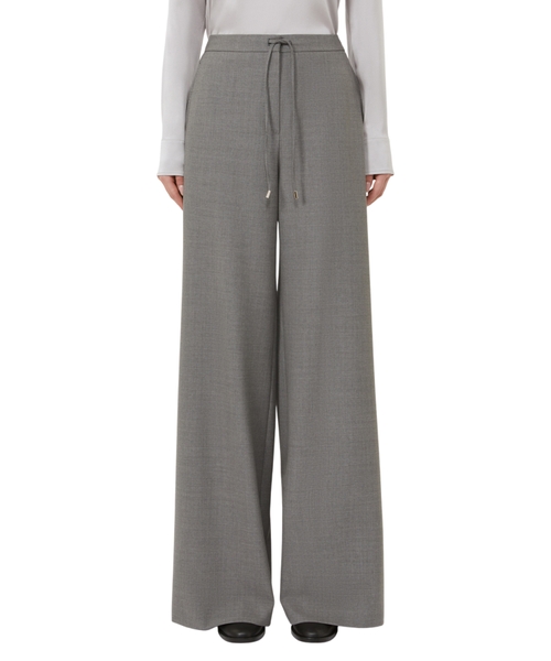 Брюки из шерстяного твила на кулиске