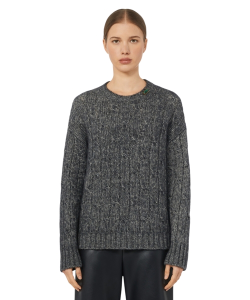 Джемпер из шерсти с узором «косы»