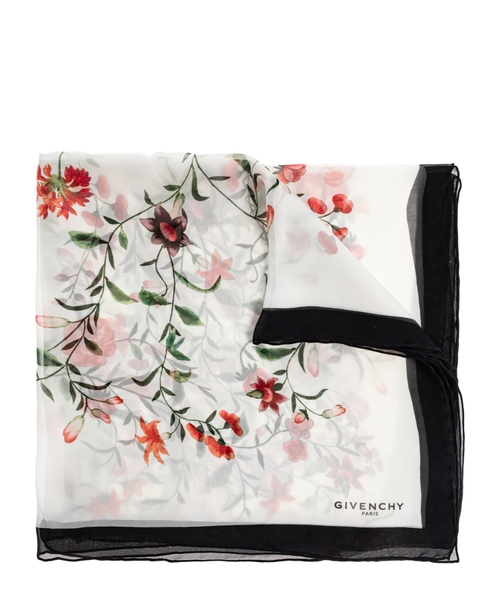 Шелковый шарф с цветочным принтом