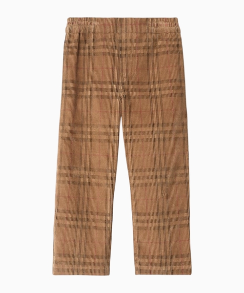 Checked trousers with elastic waist