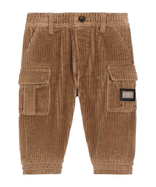 Corduroy trousers with logo