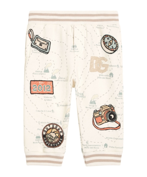 Oversized fleece trousers with print
