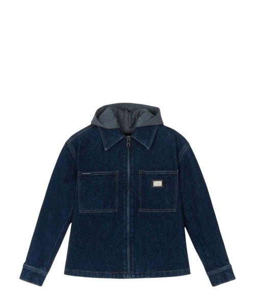 Kapüşonlu denim gödəkçə
