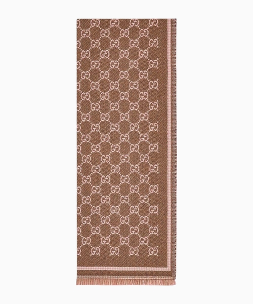 Check GG wool jacquard scarf