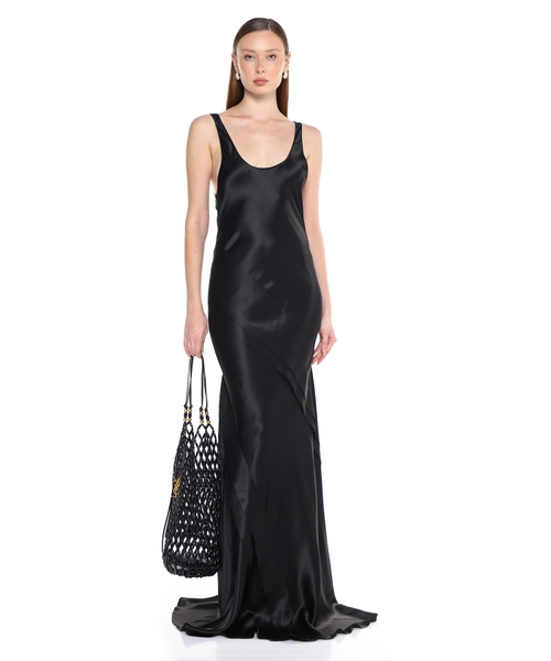 Платье-топ длины макси из шелкового сатина