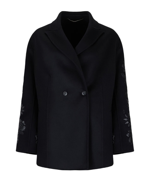 Шерстяное кружевное пальто