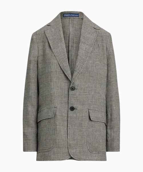Prince of Wales linen tweed blazer