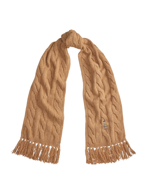 Polo Bear printed Scarf with fringe | Emporium