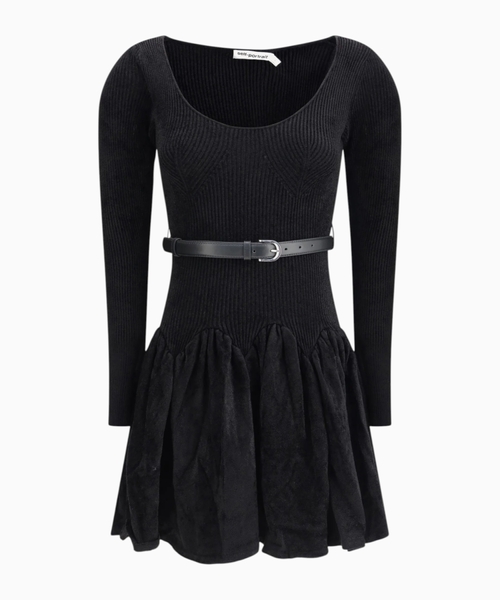 Chenille knit mini dress