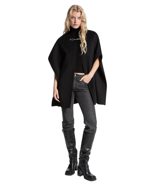 Double face wool blend cape